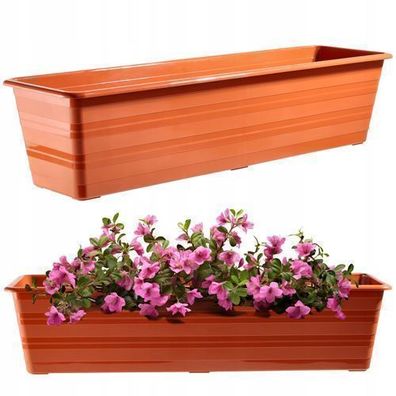 KADAX Blumenkasten aus Kunststoff, Terracotta, 60 cm