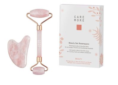 IONTO-COMED - CARE MORE -  Beauty Set Rosenquarz - Rosenquarzroller & Gue Shea Stein