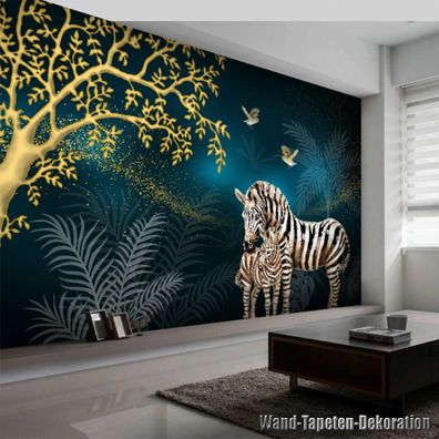 Vlies Fototapete Wandtapete Wandbilder Glücksbaum Zebra Kristalldiamant 9163