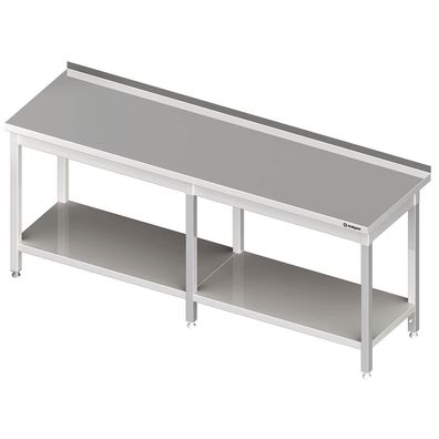 Gastronomie Stalgast Arbeitstisch mit Grundboden, 2800x700x850 mm, mit Aufkantung,