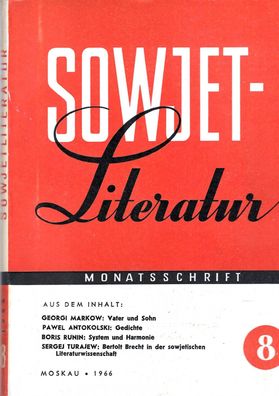 Sowjet-Literatur 8-1967 Monatsschrift Schriftstellerverband der UdSSR