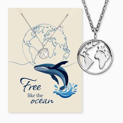 Engelsrufer Grußkarte Free like the ocean mit Edelstahl Kette und Umschlag MYSN-009-S