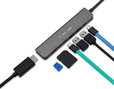 Hurricane C0914 7-in-1 USB Type C HUB Dock 4K HDMI Kartenleser Cardreader für MacB