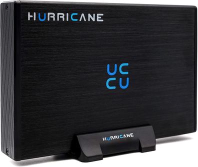 Hurricane GD35612 Aluminium externes Festplattengehäuse 3.5' USB 3.0 für Mac, PC,