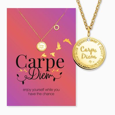 Engelsrufer Grußkarte Carpe Diem, Umschlag, Edelstahl Kette MYSN-008-G Goldplattiert
