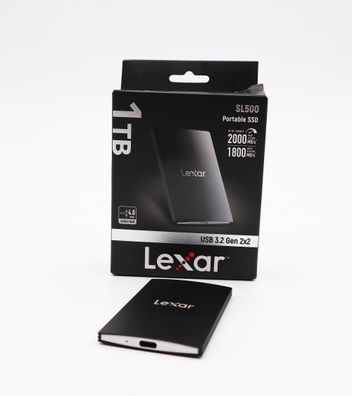 Lexar SL500 Externe SSD 1TB, USB 3.2 Gen2x2 Portable SSD, bis zu 2000 MB/s Lesen
