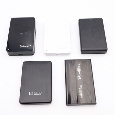 5x externe Festplattengehäuse (Intenso/Toshiba/...) 2.5' USB 3.0/2.0