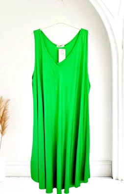 Italy Sommerkleid Kleid A-Linie ohne Arm Viskose one size bis Gr. 52 Grün