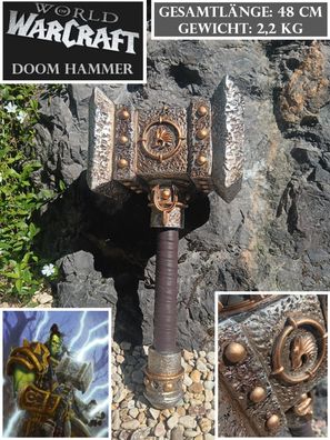NEU World of WarCraft Thralls DOOM HAMMER 48cm groß für Sammler Deko Gamer WOW