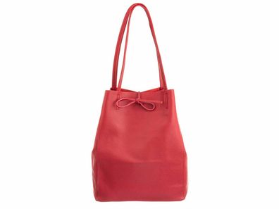 Lavorazione Articianale Shopper Beutel aus Leder groß - Farben: rot