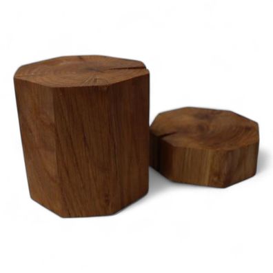 Achteckige Massive Eichenwürfel 15x15x... cm geölter Holzwürfel kubische Holzklötze