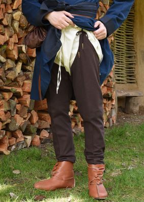 Mittelalter-Beinlinge mit Nestelbändern, braun