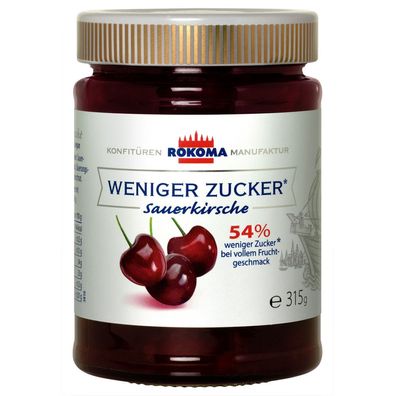 Rokoma Sauerkirsch-Konfitüre - 54% weniger Zucker 12x315g