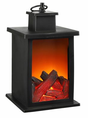LED Kamin Laterne Deko Tisch Fenster Wohnzimmer Flammenflackern Retro HI-57
