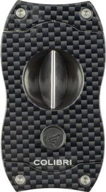 Colibri Zigarrenabschneider V-Cut schwarz/Carbondruck Kerbschnitt 23mm