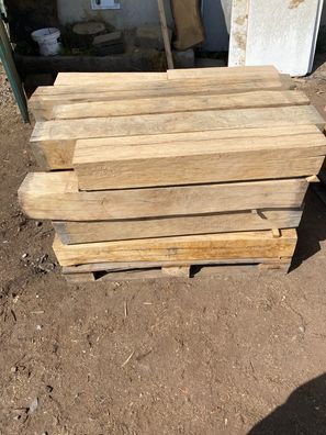 Gehobeltes Eichen-Kantholz 15x15x... cm, Natürliche rustikale Eichen-Säulen/Blöcke