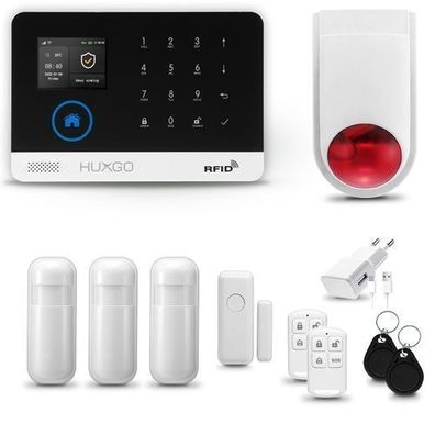 Alarm System mit Funk Alarmsirene HXA003 4G, 3x Bewegungssensor, Smart Home Security