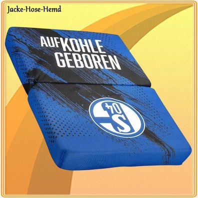 FC Schalke 04 Sitzkissen Klappkissen Kissen Logo Wappen Blau Gr.36,5x26x4cm NEU