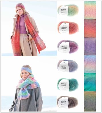 25g Rico Fashion Mohair Rainbows Wolle Garn zum Häkeln Stricken GP 239,60€/1kg