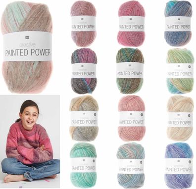 100g Rico Creative Painted Power Wolle Garn zum Stricken Häkeln GP 79,90€/kg