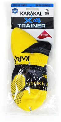 Karakal Socks Quad X4 Trainer Yellow/Black-41-47
