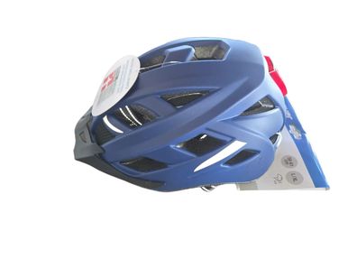 Fischer Fahrradhelm Urban Plus Boston L/XL matt blau 58-61cm inkl. Rücklich