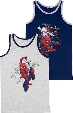 Spider-Man Unterhemd für Jungen - Kinder Tank Top Unterwäsche Grau/Blau