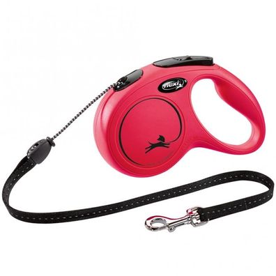 FLEXI Rollleine New Classic Seil - 5m, bis 20kg - Rot