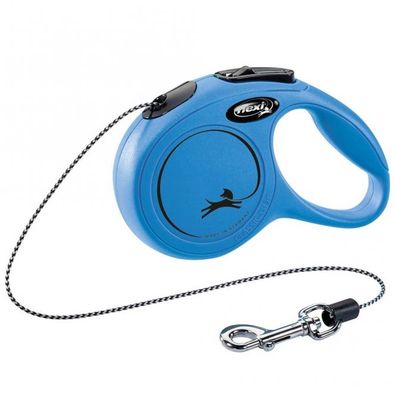 FLEXI Rollleine New Classic Seil - 3m, bis 8kg - Blau