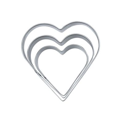 Städter Emporte-pièce pour terrasse Coeur lisse Set, 3 pièces
