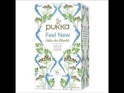 Pukka 6x Pukka Bio-Kräutertee Feel New, mit Fenchel, Anis und Kardamom, 20 Teebeu