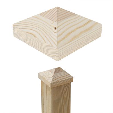 QLS 1 Stück Pfostenkappe 11x11 cm Holz Pyramiden Form für Holz-Balken Pfosten 11248