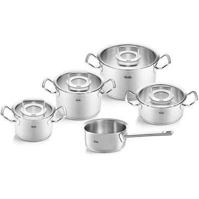 Fissler Original-Profi Collection® 5-teiliges Topf-Set mit Glasdeckeln und Stielka