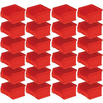 24x Sichtbox PROFI LB6, LxBxH 100x100x60 mm, Inhalt 0,3 Liter, rot