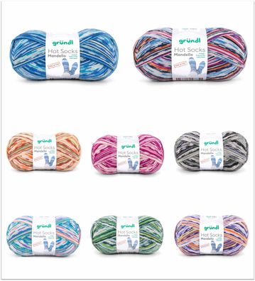 100g Hot Socks Mandello 4fach Sockenwolle Garn zum stricken häkeln GP 74,90€/1kg
