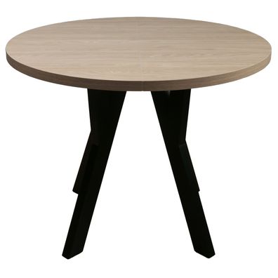 Selsey Osenness - Ausziehbarer Esstisch Eichenholzoptik / /chwarz 100-180 x 100 cm