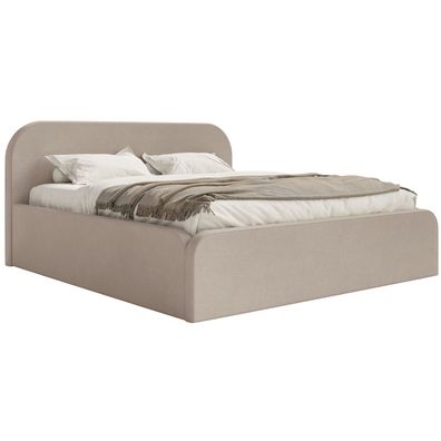 Selsey Umike - Polsterbett 160x200 mit Samtbezug, Beige