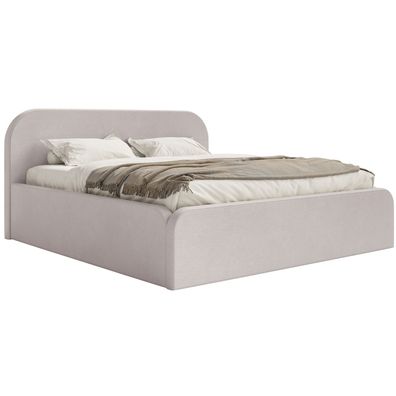 Selsey Umike - Polsterbett 160x200 mit Bettkasten, Samtbezug, Graubeige