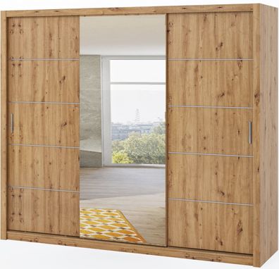 Schiebetürenschrank BONO 250 Schwebetürenschrank mit Spiegel Garderobenschrank