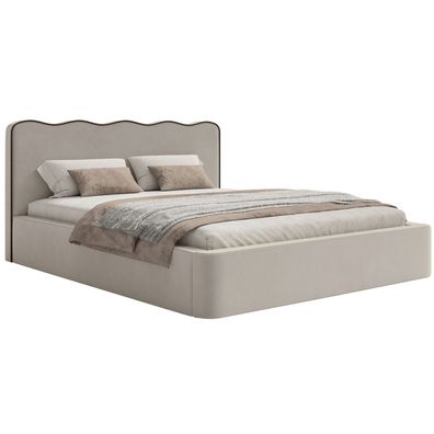 Selsey Duney - Polsterbett 160x200 mit Veloursbezug, Beige