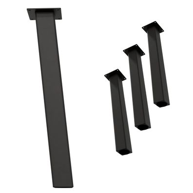HAGO® Tischbeine 4er-Set 8x8cm 72cm schräg 96° Möbelfuß Gestell Stahl grau Stahl