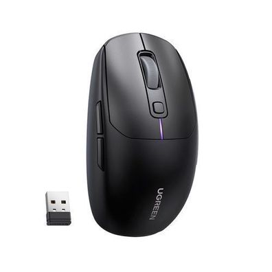 Ugreen MU103 Kabellose Bluetooth 5.0 Maus mit USB 2.4GHz Dongle - Schwarz, ergon