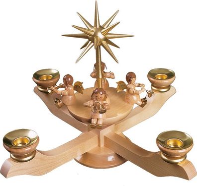 Richard Glaesser Adventsleuchter groß natur aus Seiffen im Erzgebirge