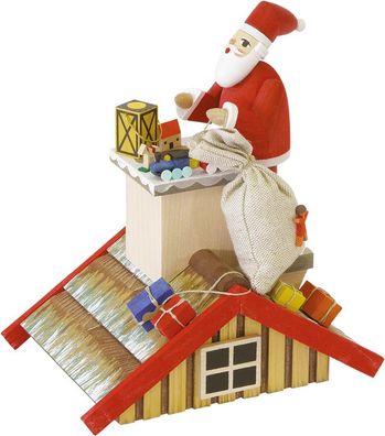 Richard Glaesser Rauchhaus mit Santa aus Seiffen im Erzgebirge