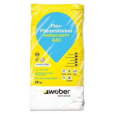 weber. xerm 840 naturgrau 25kg Flex-Fliesenkleber - Liefermenge: 1 Sack
