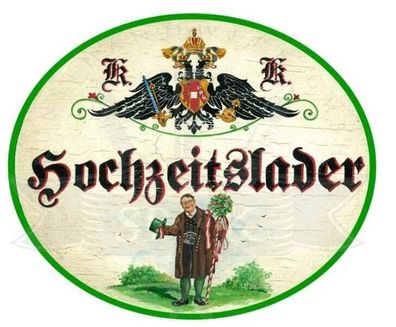 Kuk nostalgie holzschild hochzeitslader