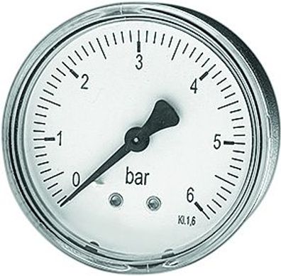 Watts Rohrfedermanometer axial MDA d= 63mm, 1/4 , 0-6 bar