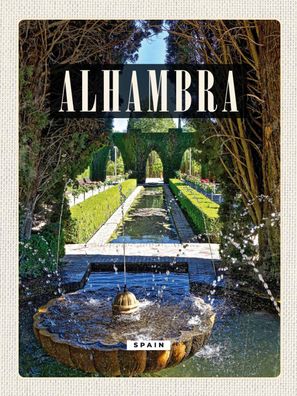 Schild Alhambra Spain Spanien Generalife Palast 12x18 20x30 30x40 Blech od. Holz