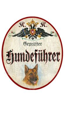 Kuk nostalgie holzschild "hundeféhrer"