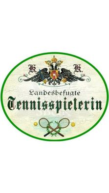 Kuk nostalgie holzschild "tennisspielerin"